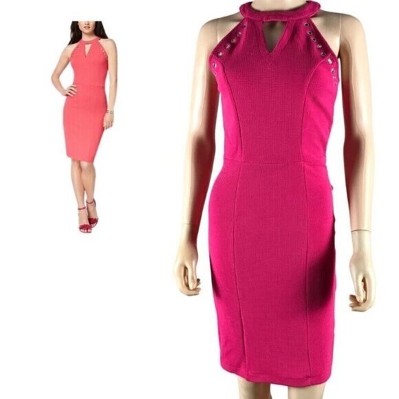 XOXO Hot Pink Bodycon Dress SMALL - Picture 1 of 7